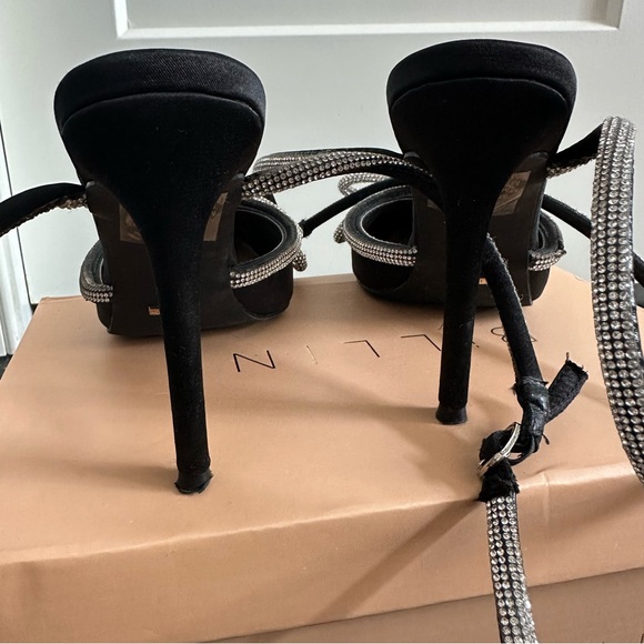 Billini elope black satin micro crystal double bow high heels - Picture 6 of 8